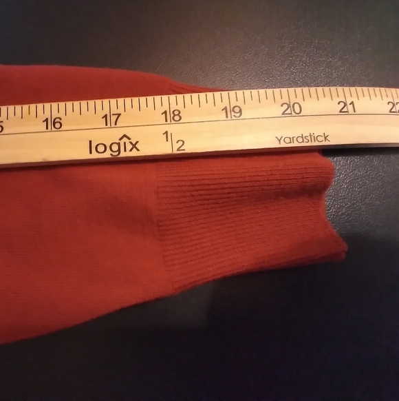 Morgano Rust Orange Turtleneck Sweater 100% Pure New Wool Made In Italy Size M - Picture 6 of 7